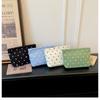 Portable Zipper Corduroy Makeup Bag Polka Dot Lightweight Storage Bag Large Capacity Make Up Organizer Outdoor