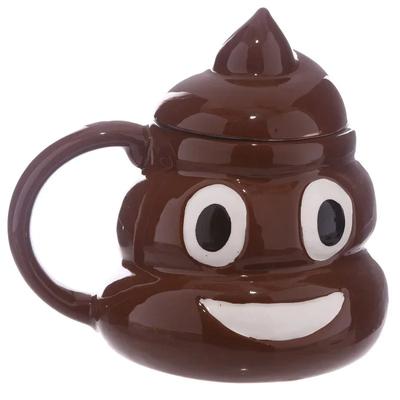 400ML Creative Poop Coffee Cups Funny Mugs Cartoon Coffee Milk Mug Porcelain Water Cup With Handgrip Lid Tea Cup