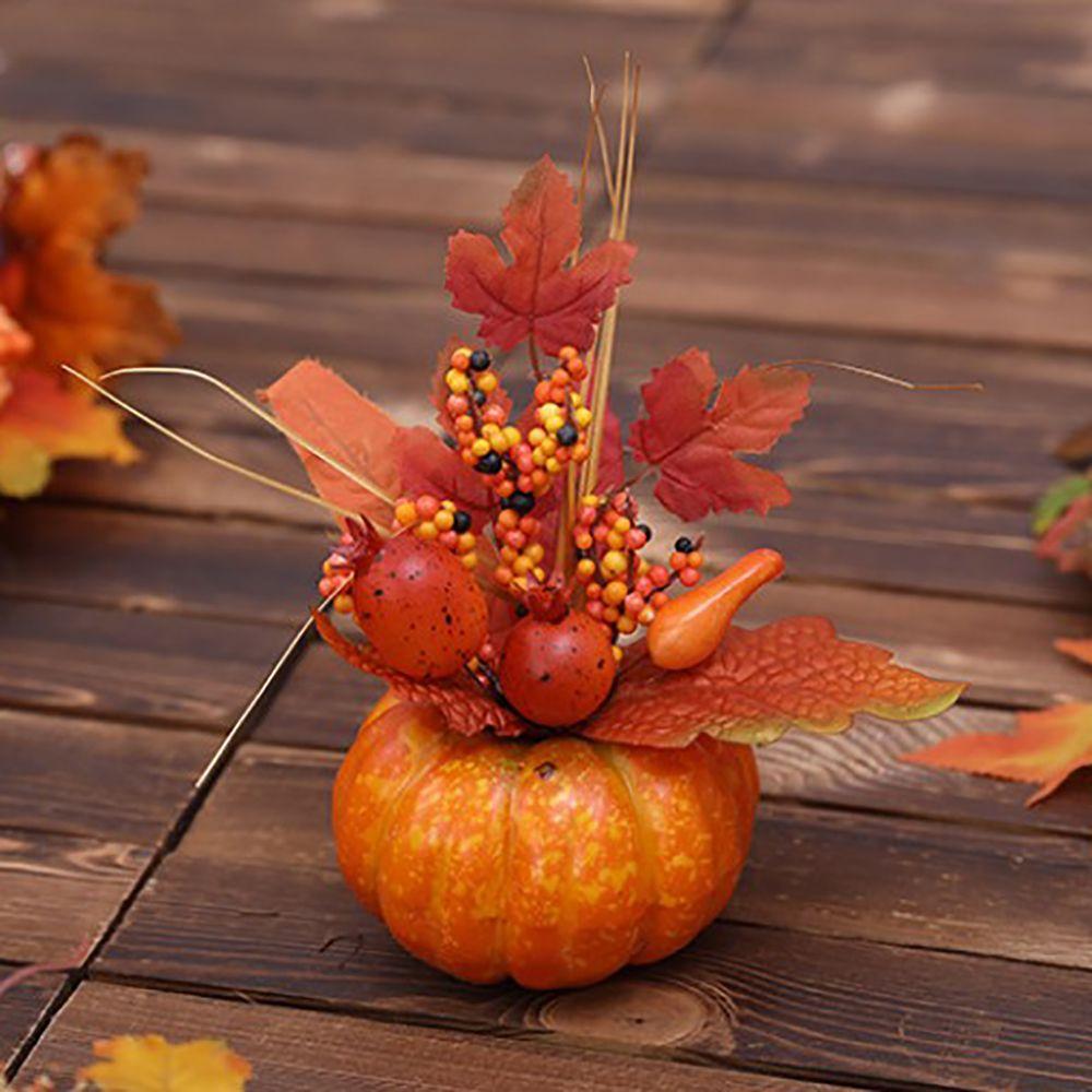 Party Thanksgiving Faux Pumpkins Lifelike Maple Leaves Halloween Decoration Artificial Vegetables