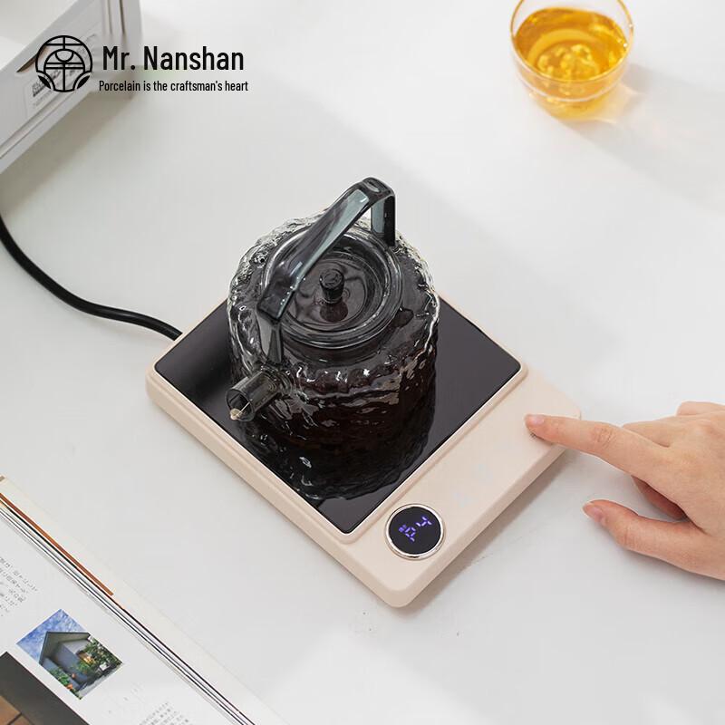 Japanese Style Glass Teapot with Blue & Gold Accents