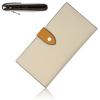 LASIEM and Long Genuine Large Milky White X Cinnamon [Amazingly Ultra-Thin Slim] Women's Wallet, Slim, Ultra-Thin, Lightweight, Compact, Leather,