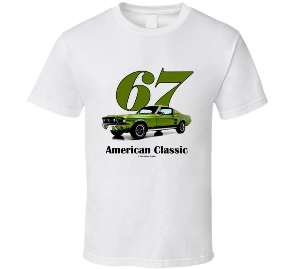 67 Mustang Fastback American Classic Lime Gold Musclecar Gift T Shirt S