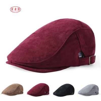 Velvet Peaked Cap Beret Men Women Sun Hat Retro Forward Hat