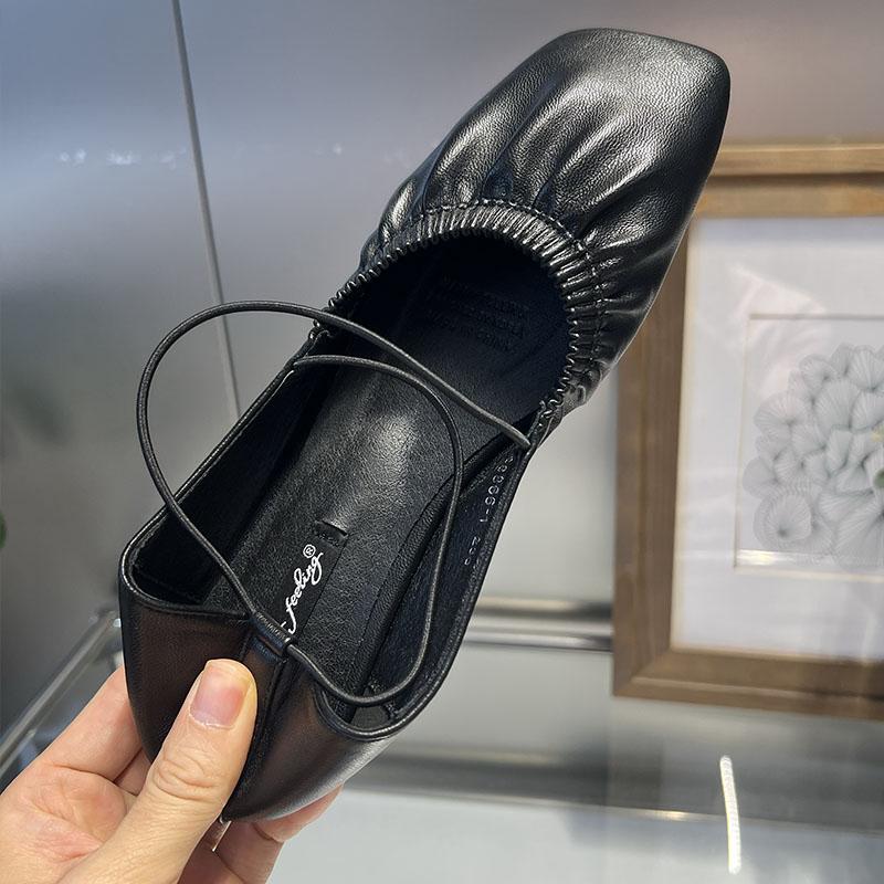 Fashion Fashion Shallow Ladies Mary Janes Flats Shoes Soft Female Square Toe Footwear Slip On Women Ballet Flats Shoes 2025 New