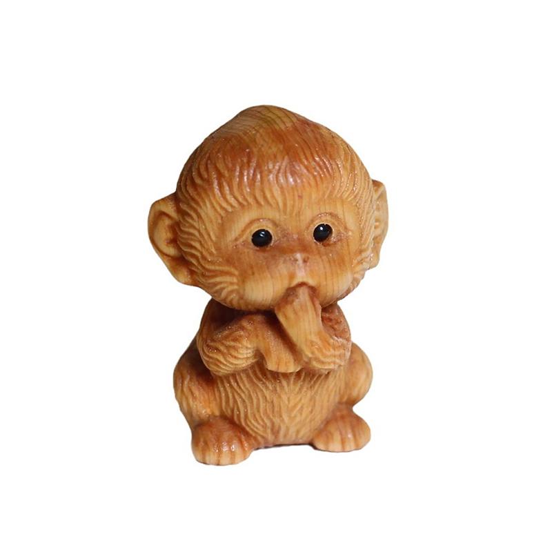 1PC Small Animal Statues Wooden Hand Carved Animal Statue Tea Pet Palm-Sized Home Decor Gift Sculpture
