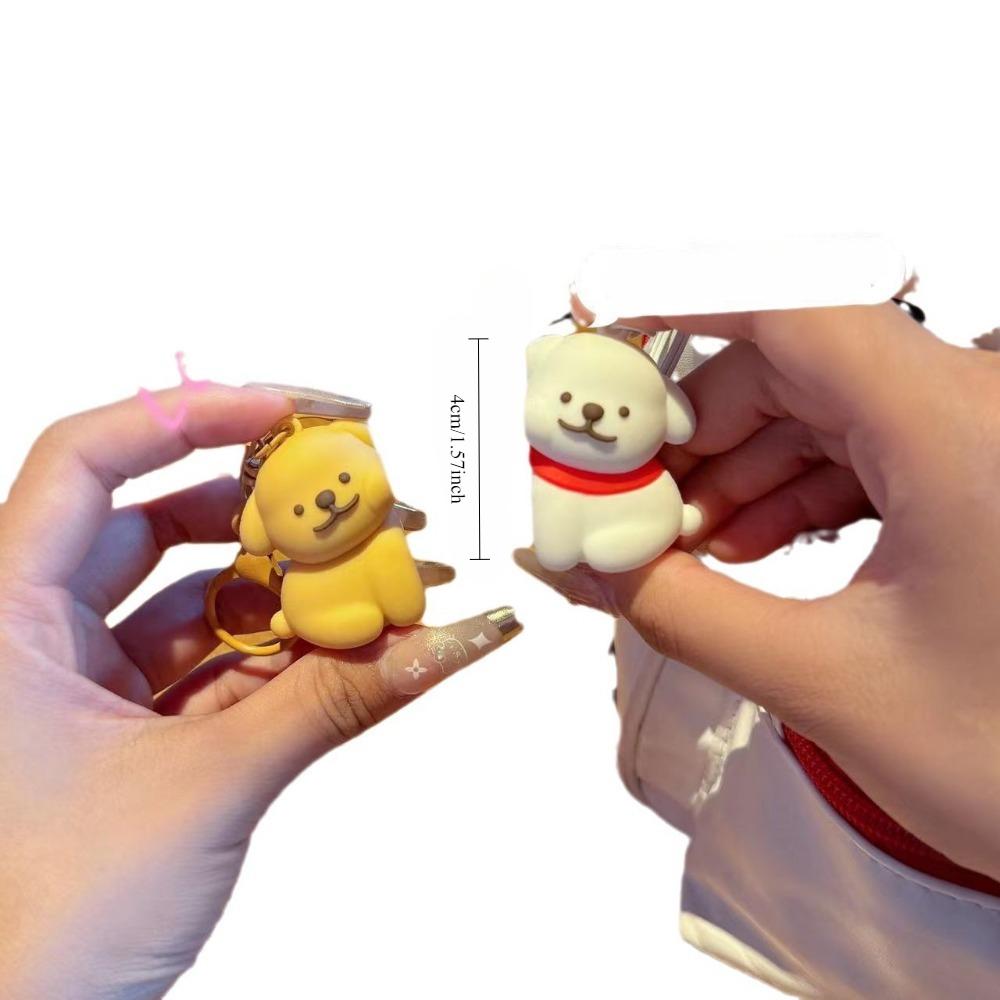 Porte-clés magnétique pour couple avec motif chiot ne quittera jamais, mignon et joli pour sac d'école, bijoux, cadeau pendentif