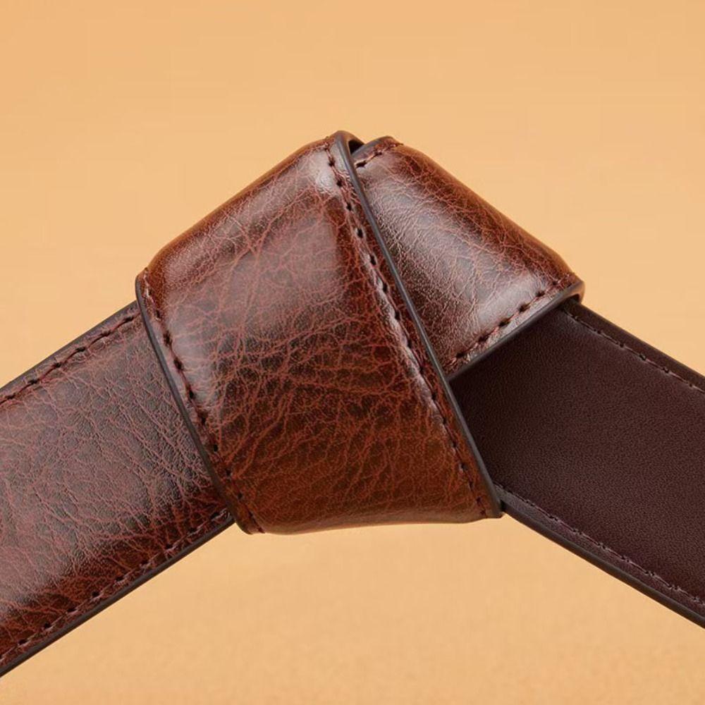 Retro Men PU Belt Versatile Casual Waist Belt Waist Accessories Pin Buckle Belt Pants