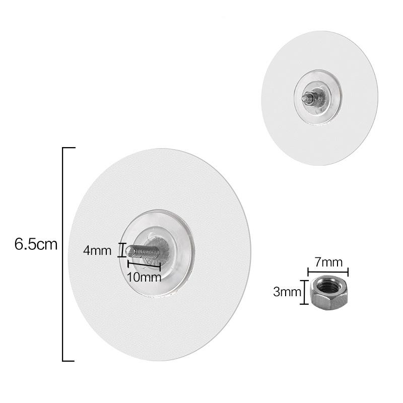 4pcs Circular Screw Sticker Transparent Strong Sticky Hooks Bathroom Storage Rack No Punching Patch Kitchen Hook Accessories
