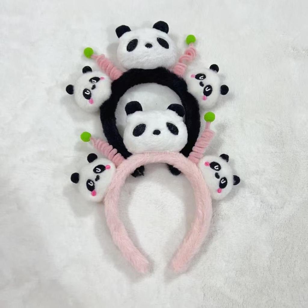 Adorable 2026 Panda Hair Accessory: Cute Round Headband & Funny Clip for Girly Wash Face Routine