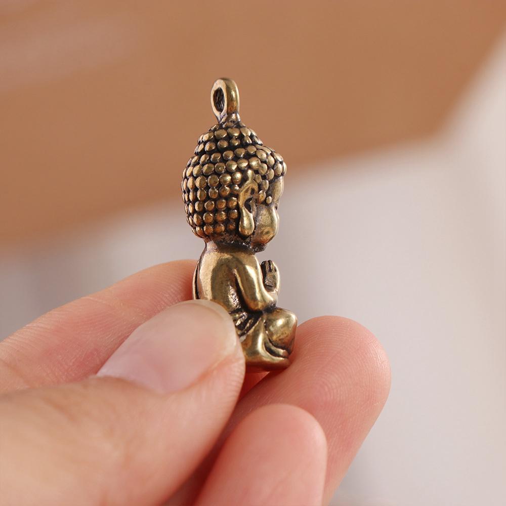 Mini Sakyamuni Buddha Pendant Miniature Mini Buddha Figurine Retro Brass Buddha Ornaments  Bonsai