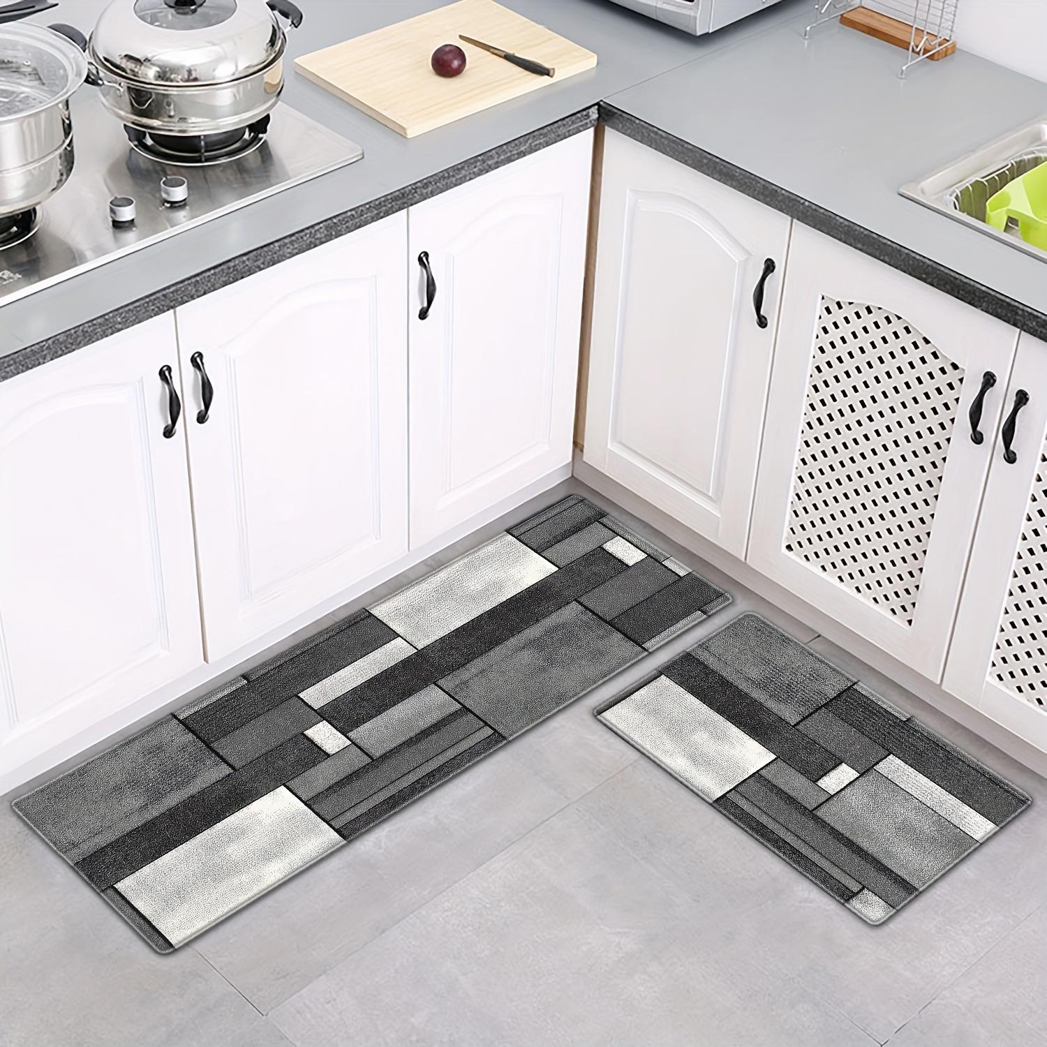 

Набор кухонных ковриков из 2 предметов — винтажный минималистичный дизайн, моющиеся и прочные, мягкие коврики, не вызывающие усталости, для высоких