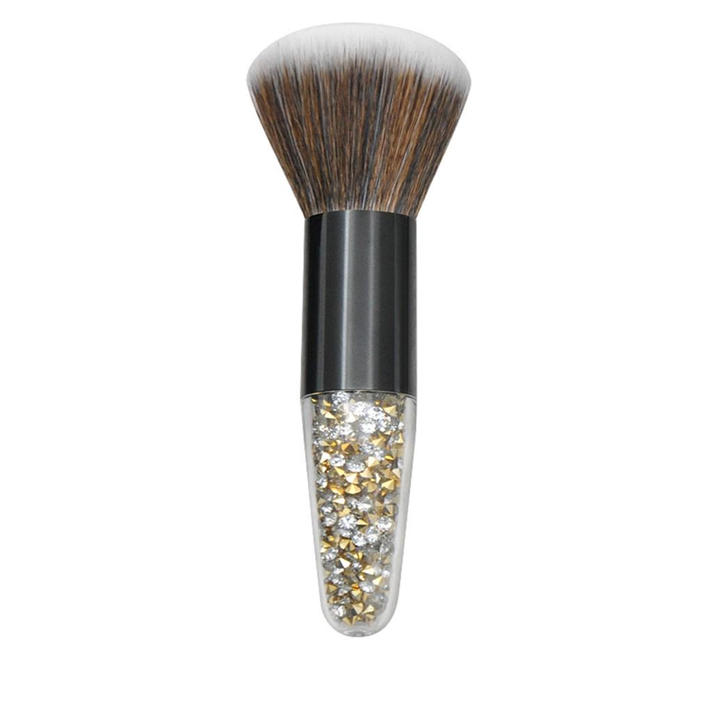 Nástroj na make-up štětce na tvářenky s jednoduchým křišťálovým diamantovým zrnem s průhlednou rukojetí