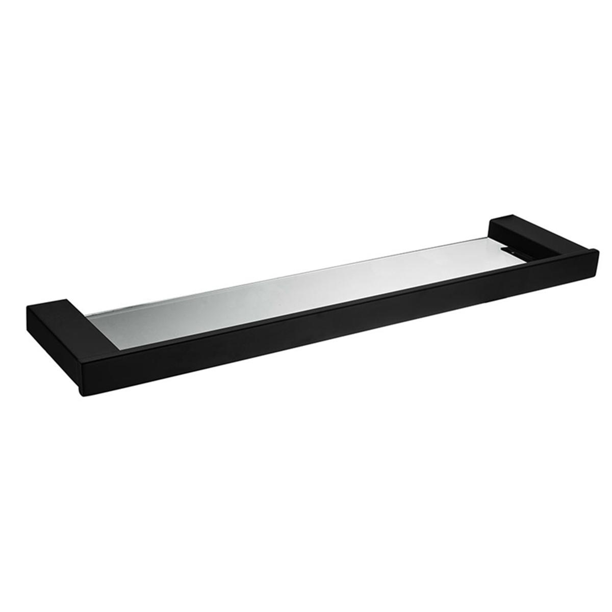 

Matte black tempered glass storage rack, cosmetics rack, holder for bathroom, bathroom accessories, Shelf,countertop 56*13*13cm чёрный
