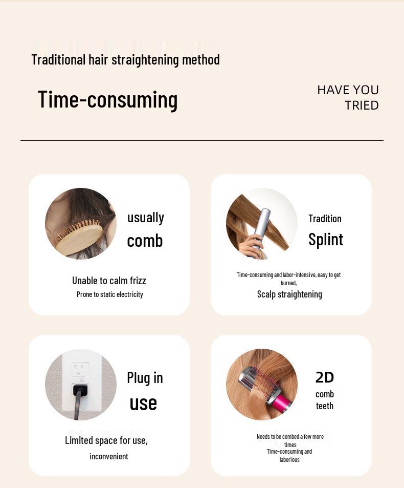 Compact Wireless Straightening & Curling Comb: Stylish, High-Quality Hair Care Tool