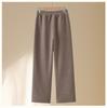 Mom’s Fleece-Lined Wool Pants - Warm, Thickened Flannel for Elderly, Straight-Leg Style, Perfect for Autumn & Winter