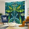 Curtains Are Hand Painted Depicting Frog Sitting Lotus Leaf Tranquil Lake Background Shades Set Of 2 Made Polyester
