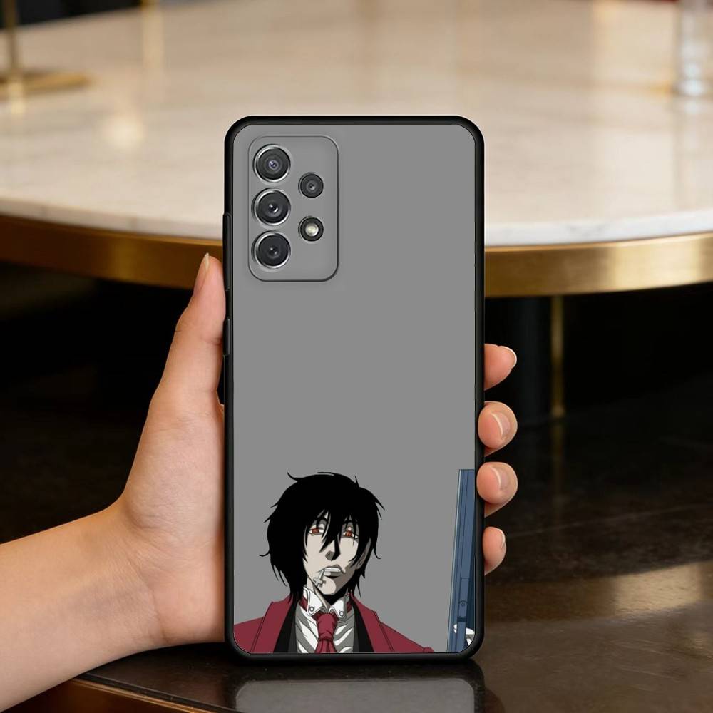 Dark Anime Hellsing Alucard Phone Case For Samsung Galaxy A73,A72,A71,A70,A53,A52,A51,Soft Silicone Black Cover