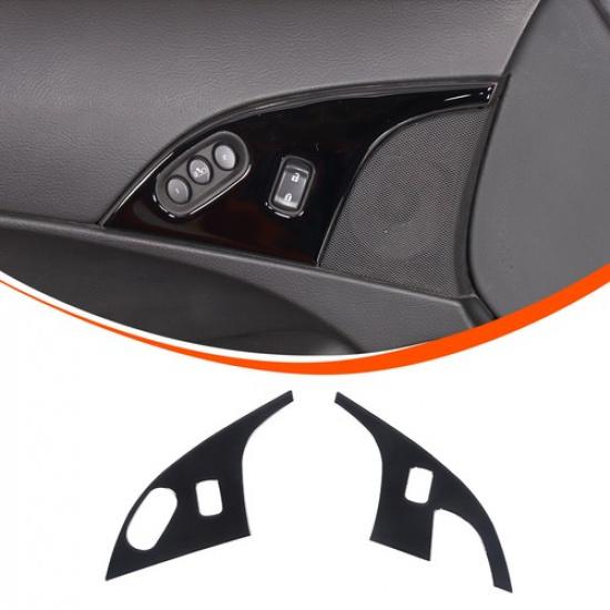 Glossy Piano Black Interior Door Lock Trim Sticker For Corvette C6 05-13