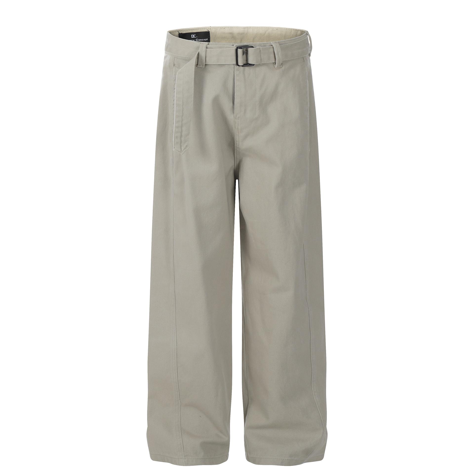 Men s American retro pendant casual pants men s loose wide-leg pants S абрикосовый