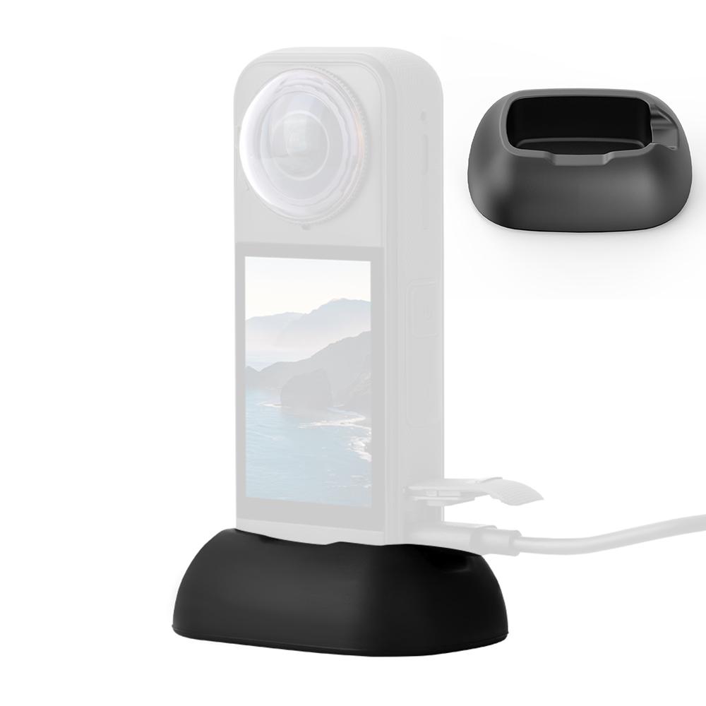 FLYMILE For Insta360 X5/X4 Car Mount Silicone Anti-Slip Mounting Base Upright Charging Design