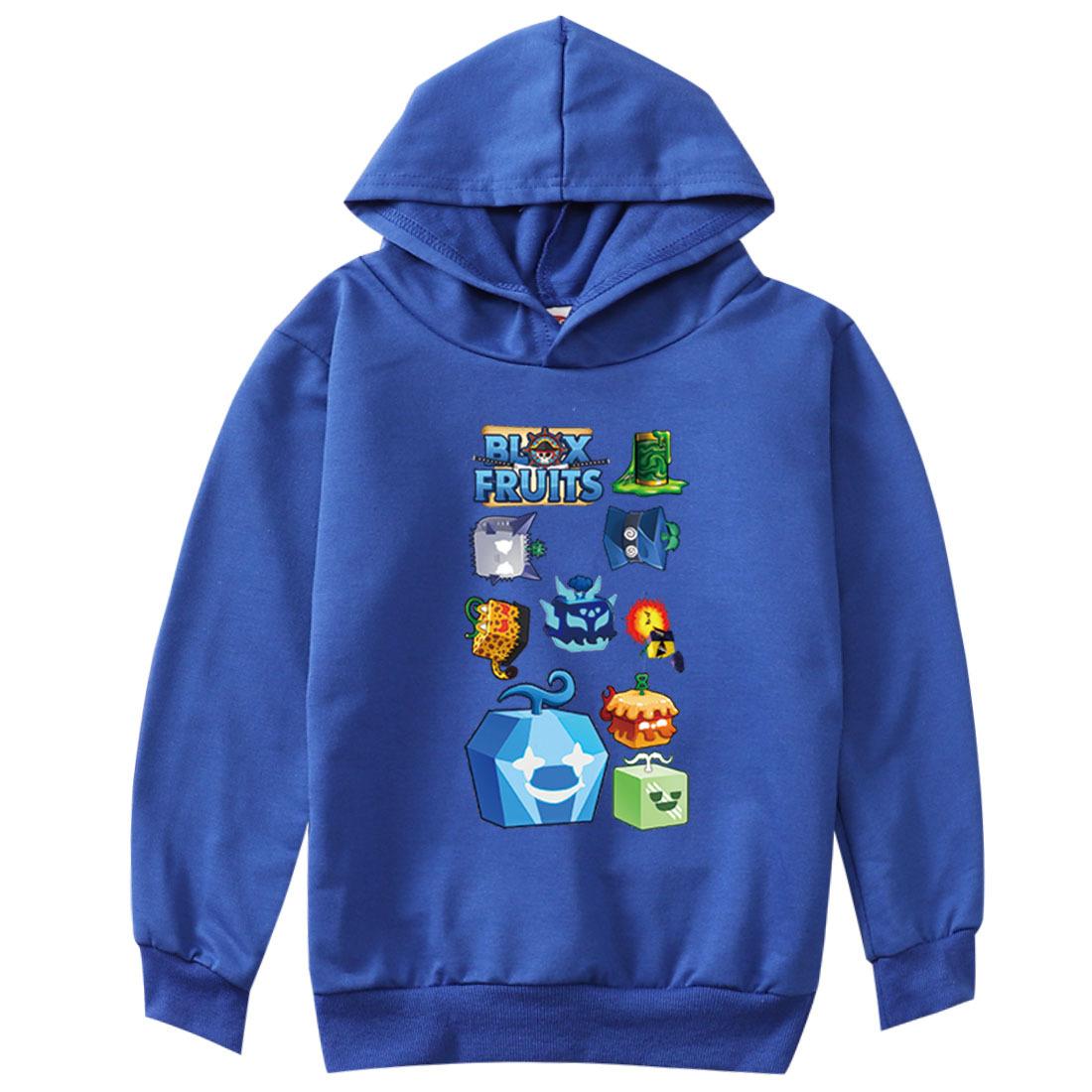 

Детская толстовка с капюшоном 3D blox с фруктами, детский свитер 100cm синий