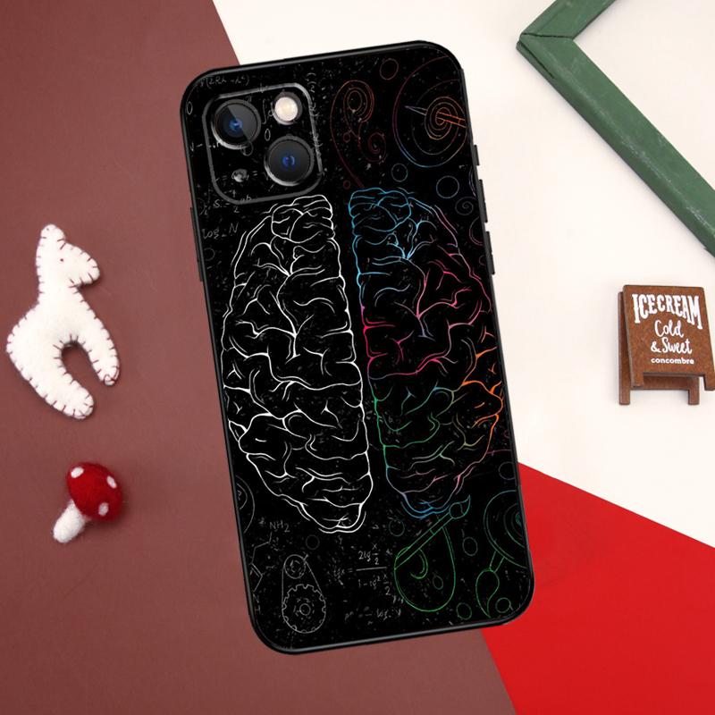 Brain Art Case For iPhone 13 12 11 14 15 Pro Max 7 8 Plus X XR XS Max 12 Mini SE 2020 2022 Cover Coque