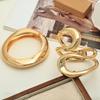 Exaggerated Heavy Industry Design Sense Zinc Alloy Smooth Surface Bracelet Geometric Personality Wide Women's Bracelet Ring