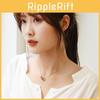 Elegant Korean Style Rose Gold Geometric Double Circle Necklace For Women 75cm