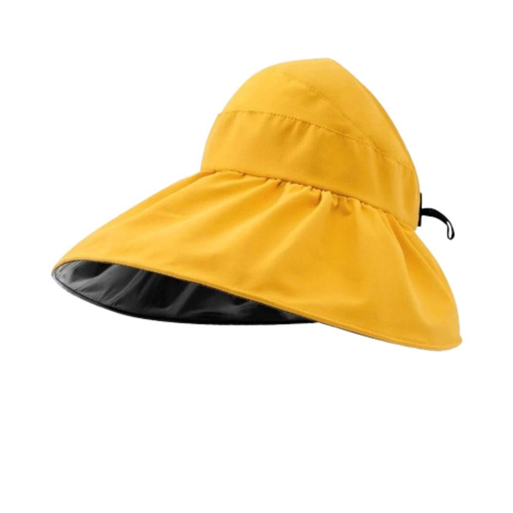 Sunscreen Black Vinyl Sunshade Hat UV Protection Empty Top Hats Retro Sun Protection Cap  Summer