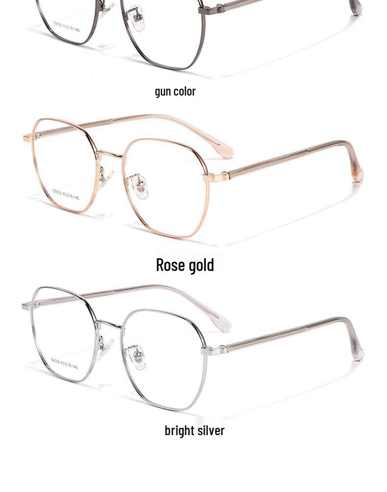 High-Quality Non-Magnetic Retro Plate Temple Legs Large Frame Myopia-Friendly Glasses.