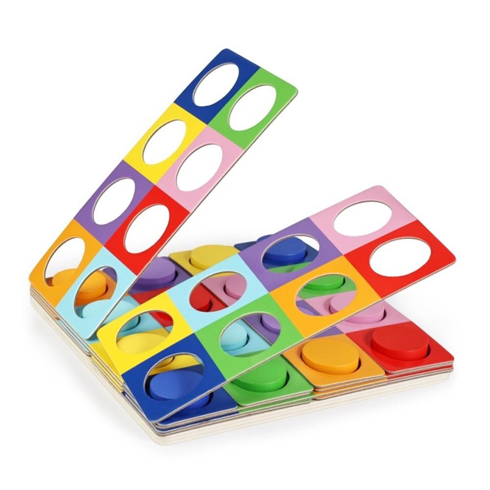 Water-based Paint Matching Logic Game Educational Wooden Puzzle Preschoolers or Toddlers