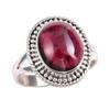 Natural Garnet Gemstone Handmade 925 Solid Sterling Silver Gift Ring S.7 S5J73