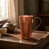 Polished Handmade Copper Cup Loop Handle Tapered Reusable Drinkware