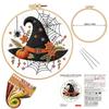 Pumpkin Skeleton Embroidery Kit With En Instructions Thread Stamped Cloth With Pattern Kit For Diy Gift