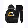 Mens Hooded Fleece Tracksuit Set Casual Sportswear Long Sleeve Top Pants Daily Wear