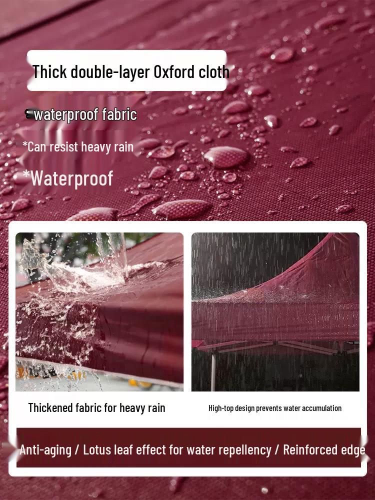 3x3m Double Layer Waterproof Sunshade Canopy with Four-Legged Frame for Outdoor Use