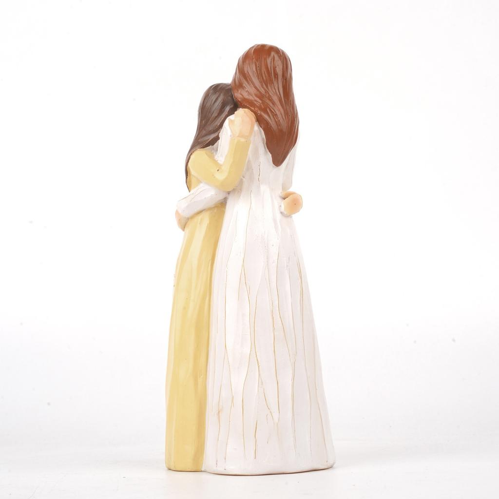 Hand-Painted Mother Daughter Love Statue Sculpture Warm Home Decor Figurine  Unique Mother's Day Keepsake Gift