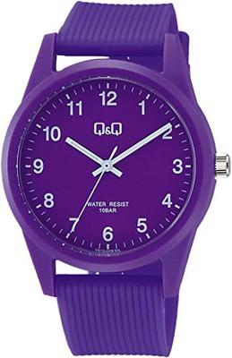 Cue & Cue Analog Wristwatch, 10 ATM Water Resistant, Urethane Strap, VS40-008, Purple