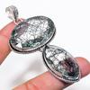 Natural Black Rutile Gemstone 925 Sterling Silver Jewelry Pendant 3.35" AP-14168