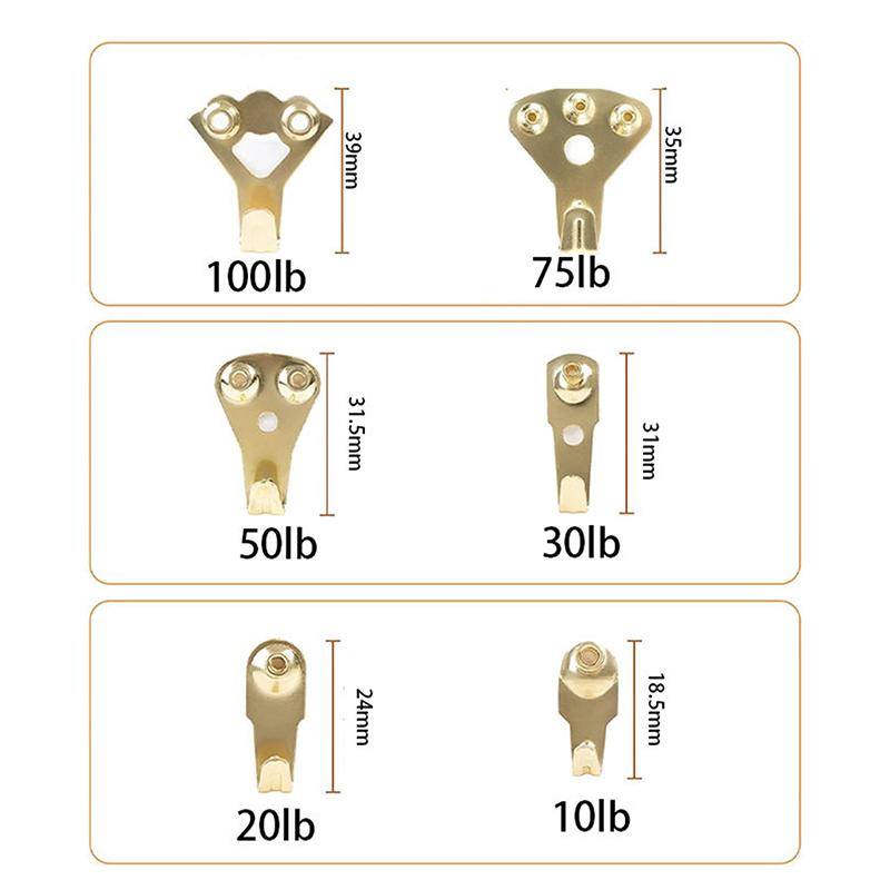 Ganci per Quadri 60 Pezzi Kit Robusto per Appendere Quadri Ganci per Quadri Chiodi per Appendere Quadri per Cartongesso Parete in Legno