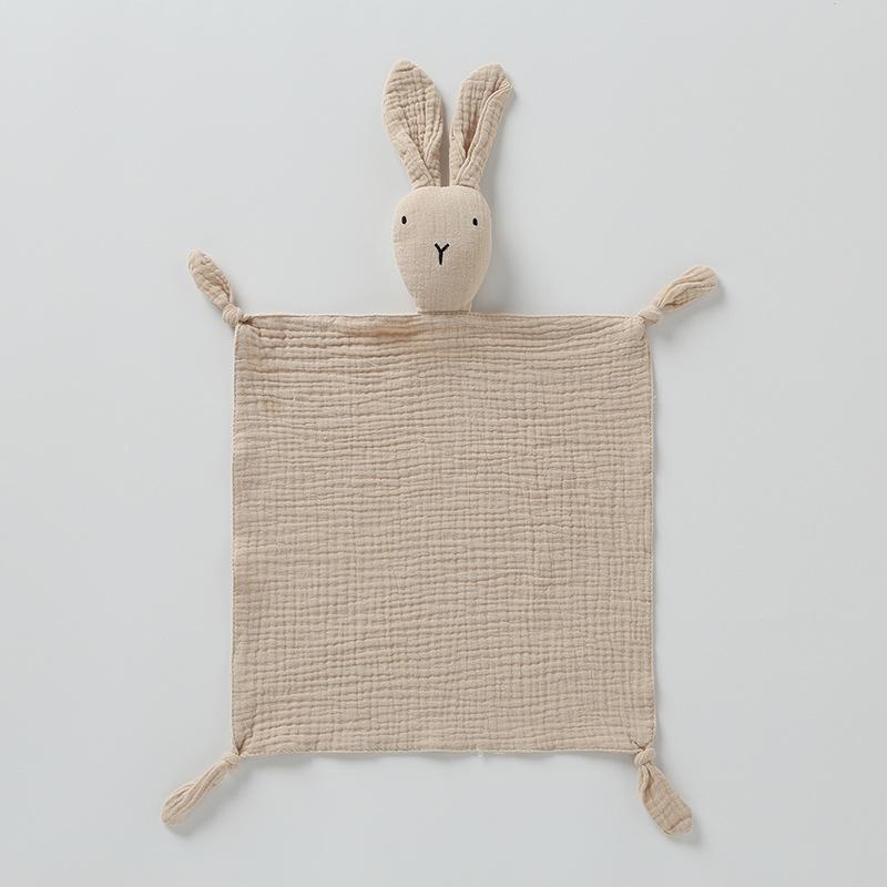 Pure Cotton Baby Comfort Toy: Rabbit Sleep Companion Crinkle Handkerchief
