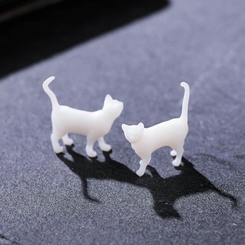 Cute Cat Resin Fillers with Crystal Droplets Flexible Silicone Mould Miniature Landscape Decorations for Home and Office