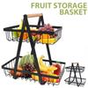 3-Tiers Design Portable Fruit Basket 2-Tier Design Vegetable Storage Basket  Countertop Storage