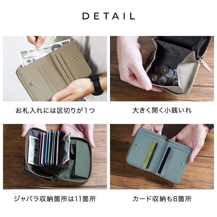 Damen-Bifold-Portemonnaie mit Akkordeon-Kartenfächern (Schwarz) Echtes Leder Diebstahlschutz Runder Reißverschluss Münzbeutel Scheinfach Groß