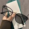 Retro Ultra Light Cat Eye Frame Photochromic Myopia Glasses High-end Color Changing Glasses Anti Blue Light Near Sight Glasses