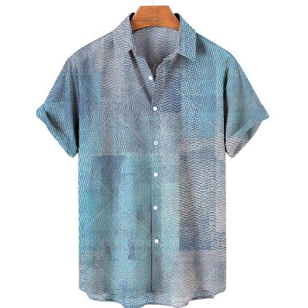Geometric Pattern Short Sleeve Shirt, Casual Breathable Daily Wear