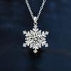 S925 Sterling Silver Snowflake Necklace for Women Versatile High-End Feel Moissanite Pendant Silver Collarbone Chain Gift