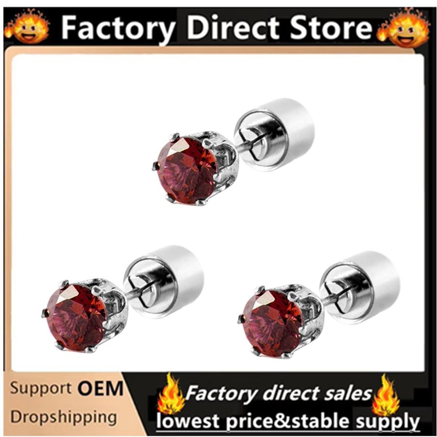 Colorful LED Luminous Studs Square Zircon Earrings Men Women Bar Rave Wedding Party Ear Stud Jewelry Glowing Earring