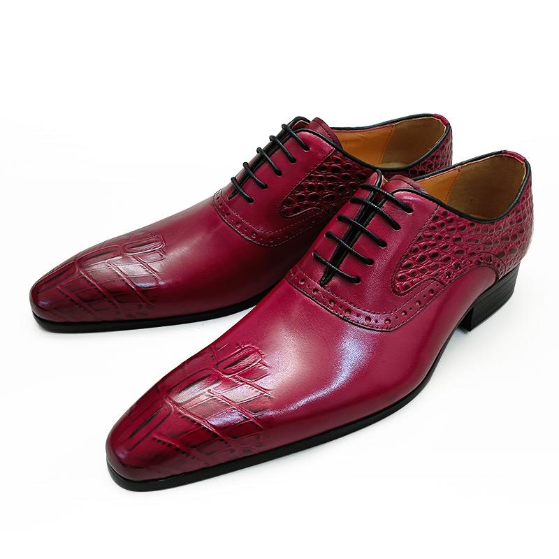 Fashion Factory Men Shoes Genuine Leather Handmade Lace Up Oxford Dress Wedding Business Office Luxury Printing Customized Fashion Shoe