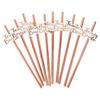 12pcs Rose Golden Paper Straws Team Bride Drinking Straw for Wedding Party Supplies Bridal Baby Shower Birthday Decor